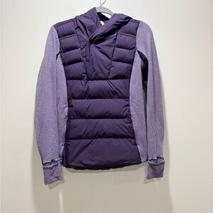 LULULEMON • Women’s Fluff Off Pullover Purple Hooded Puffer Jacket Purple Sz 6